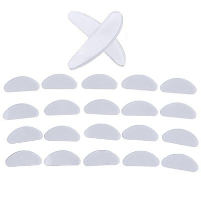 Set of 20 Pair Anti Slip Stick On Nose Pads Adhesive Silicone Nosepads for Eye Glasses Sunglasses (19 * 8 * 1mm, Clear)