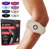 Sleeve Stars Tennis Elbow Brace for Women - Adjustable Tennis Strap, Golfers Elbow Brace for Men, Counterforce for Tennis Elbow for Tendonitis Relief, Fits 9"-23" (Single/Beige) view 1