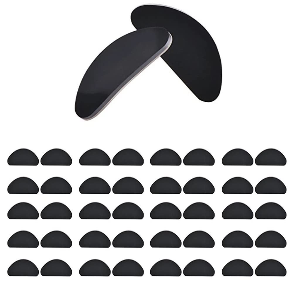 Set of 20 Pair Anti Slip Stick On Nose Pads Adhesive Silicone Nosepads for Eye Glasses Sunglasses (19 * 8 * 1mm, Black)