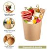 YESTOO Kraft Charcuterie Cups with Bamboo Cocktail Picks Set,200 Picks + 50 Cups 14oz, Disposable French Fries Cups, Appetizer Snack Cups view 3