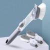 Multifunctional Dish Scrubber Brush with Liquid Dispenser, Long Handle Dishwashing Clean Brush with Soap Dispenser view 2