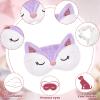 Haysandy 3 Pieces Sleep Mask for Kids Girls Cute Cat Sleeping Eye Cover Soft Mask Comfortable Funny Animal Night Eye Blindfold Cover for Kids Girls Women Home Travel(Fox) view 3