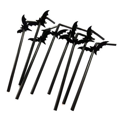 50 Sets Halloween Bat Party Straws Halloween Straws Party Supplies for Drinking