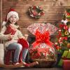 Zonon 20 Pcs Large Christmas Basket Bags 35 x 23 in Clear Cellophane Bags Snowflake Candy Canes Plaid for Xmas Baskets Baby Showers(Crutch Style) view 3