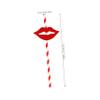 INOOMP 40 PCS Red Lips and Paper Straws Party Drinking Straws Decorative Cocktail for Graduation Party Decoration Supplies view 2