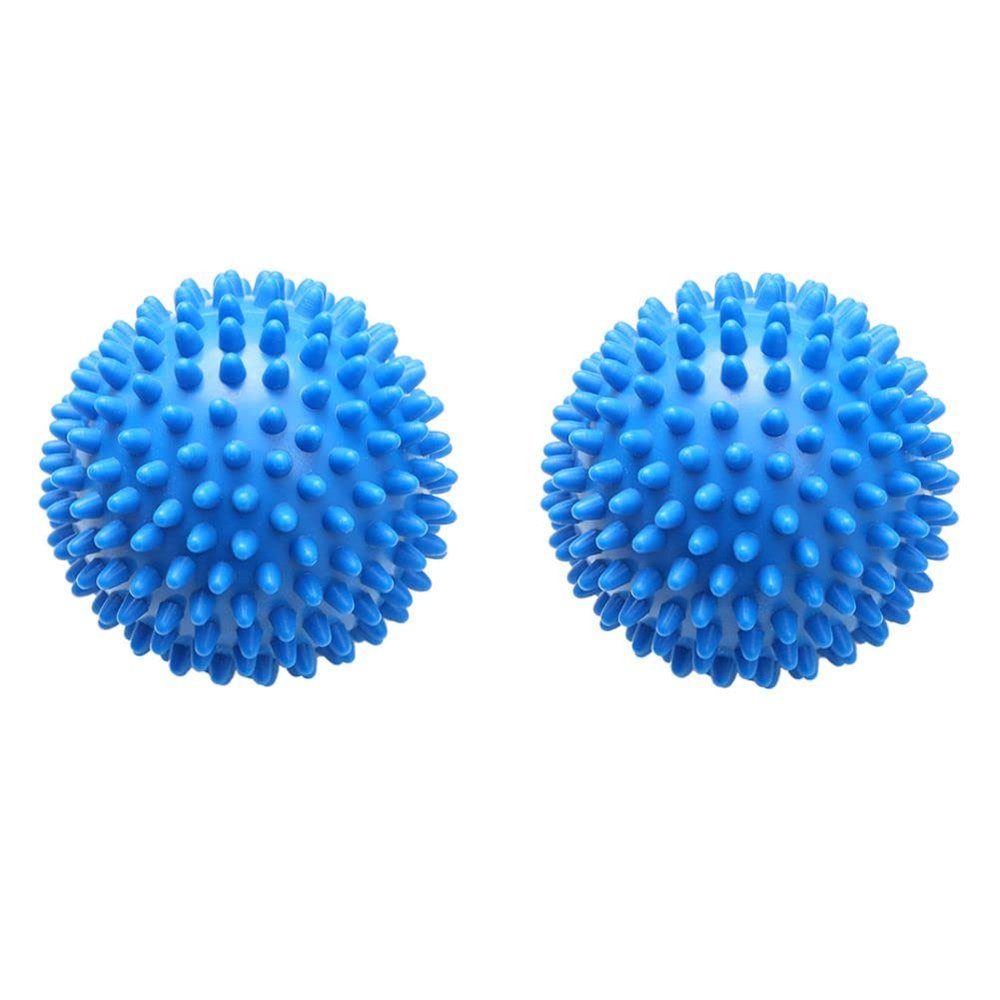 2 Pcs Reusable Washer Laundry Dryer Balls, Plastic Dryer Balls Laundry, Washing Helper Washer Laundry Balls Laundry Detergent Dispenser Reduce Drying Time for Soften Clothes Drying (Blue)
