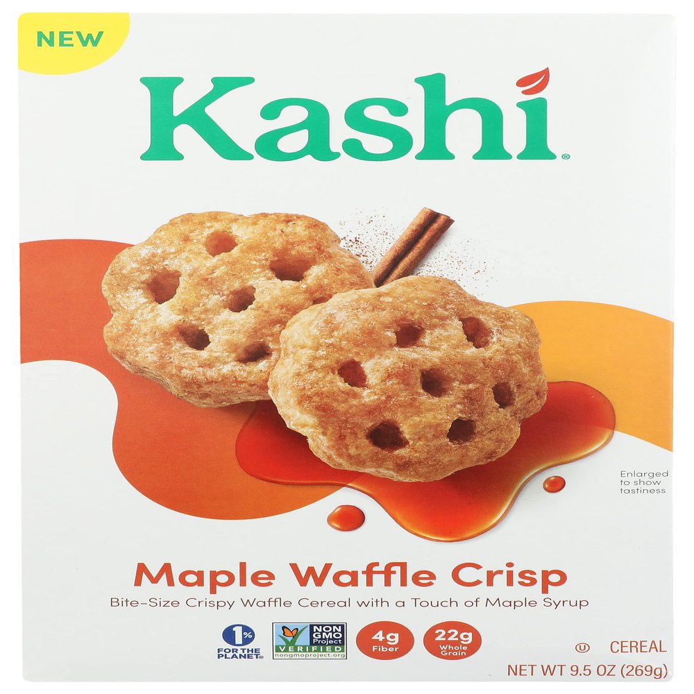 Kashi Organic Bite Size Maple Waffle Crisp Flavor, USDA Organic, Non GMO, Whole Grains, Kosher Certified, 9.5 Ounce (Pack of 8)