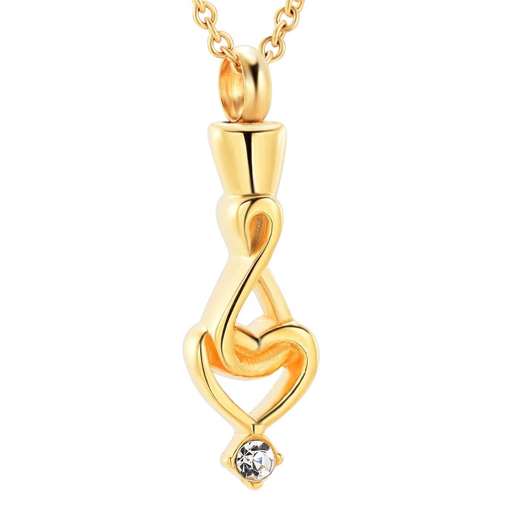 BIAIHQIE Women Love Heart Cremation Urn Necklace Memorial Ashes Keepsake Stainless Steel Pendant - Memorial Ash Keepsake