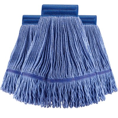 (3 Pack) Mop Head Replacement, Mop Heads Commercial,Blue Cotton Looped End String, Wet Industrial Cleaning Vintage Mop Head Replacements Refill, Swinger Loop Mop, for Heavy Duty Rubbermaid Mop Heads