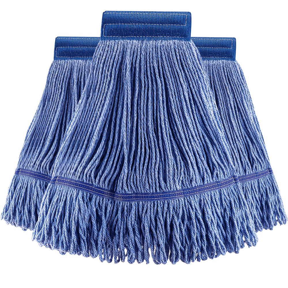 (3 Pack) Mop Head Replacement, Mop Heads Commercial,Blue Cotton Looped End String, Wet Industrial Cleaning Vintage Mop Head Replacements Refill, Swinger Loop Mop, for Heavy Duty Rubbermaid Mop Heads