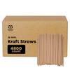 Comfy Package [Case of 4,800] Kraft Paper Straws, 100% Biodegradable & Ink-free, Straws for drinking and Crafts - Kraft view 1