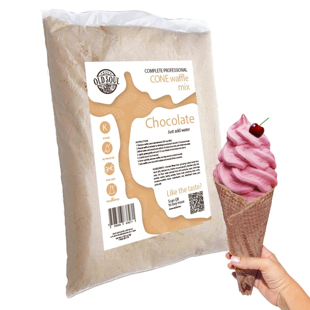 ALDKitchen Cone Waffle Mix | Chocolate Flavour | Soy & Nut free | Dough Mix for Egg Waffles (Chocolate, 5 Pound (Pack of 1))