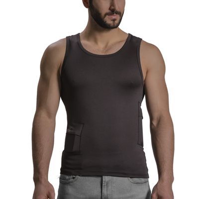 RevelWear Scoop Neck Tank Top for Men with Insulin Pump Pocket - Insulin Pump Clothing for Diabetics Red