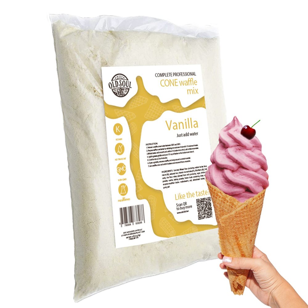 ALDKitchen Cone Waffle Mix | Vanilla Flavour | Soy & Nut free | Dough Mix for Egg Waffles (Vanilla, 5 Pound (Pack of 1))