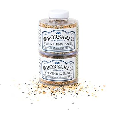 Borsari Seasoned Salt 2-Shaker Gift Set - Everything Bagel Seasoning Blend - Gourmet Seasonings For Steak, Fish, Poultry, & More - (3.2oz Shaker Bottles)