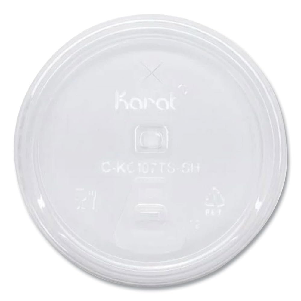Karat Strawless Sipper lid (107mm) for 32oz PET Plastic cup - 1,000 ct