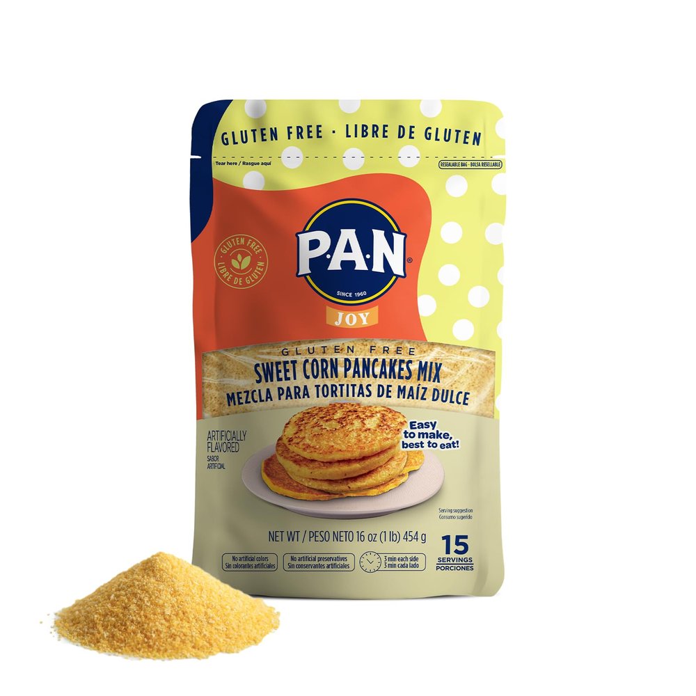 P.A.N Sweet Corn Pancakes Mix Gluten Free Easy to Prepare 1 lb (Pack of 1)