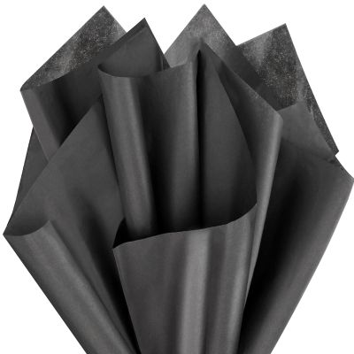EUSOAR Black Wrapping Tissue Paper, 20x30 inches 50pcs Halloween Present Packing Tissue Paper Bulk, Pom Pom Crafts, for DIY Crafts Decorative Art Crafts Birthday Party Festival
