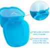 Keedolla 2 Pack Cute Denture Cups Denture Bath Container for Soaking False Teeth, Denture Storage Container Soaking Bath Case with 2 Brush - Blue and White view 4