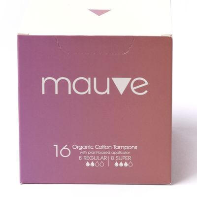 Mauve Organic Cotton Tampons Unscented- Plant-Based Applicator Tampons, Easy Insertion and Removal, Chlorine-Free, Non-Toxic, with Leak Protection- Regular/Super 16 ct (48 Count (Pack of 3))