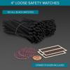 4" All Black Matches (100 Count, with Striking Stickers Included) | Decorative Unique & Fun for Your Home, Gifts, Accessories & Events | Premium Long Wood Safety Matches by Thankful Greetings view 2