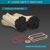 4" Bold Black Tip Matches (100 Count, with Striking Stickers Included) | Decorative Unique & Fun for Your Home, Gifts, Accessories & Events | Premium Long Wood Safety Matches by Thankful Greetings view 2