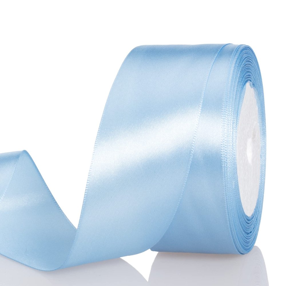 ATRBB 25 Yards 1-1/2 inch Wide Satin Ribbon Perfect for Wedding,Handmade Bows and Gift Wrapping (Blue Mist)