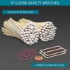 4" Classic White Tip Matches (100 Count, with Striking Stickers Included) | Decorative Unique & Fun for Your Home, Gifts, Accessories & Events | Premium Long Wood Safety Matches by Thankful Greetings view 2