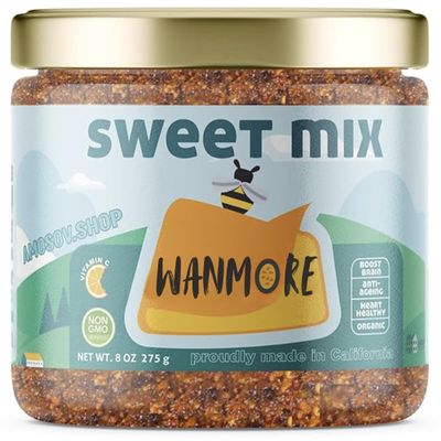 AMOSOV Sweet Mix 8 fl oz - Delicious 100% All Natural Honey, Nuts, Dried Fruits. Intensely Flavorful, Very Healthy Snack Full of Vitamins, Low Fat & Carbs, Fiber, Youthful Antioxidants