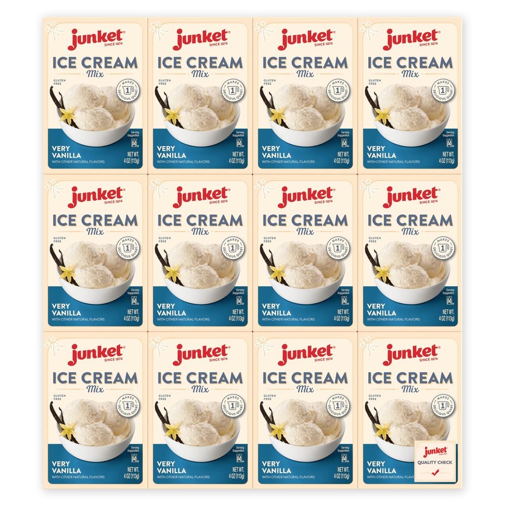 Junket Ice Cream Mix Very Vanilla, 4 Ounce (Pack of 12)