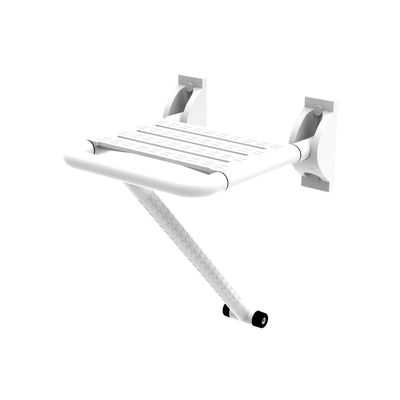 Folding Shower Chair Bathroom Shower Seat with Support Legs Wall Mounted Safety Chair for Elderly, Disabled, Pregnant Woman