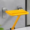 Folding Shower Chair Wall Mounted Bath Seat with Support Legs Bathroom Safety Stool Chair for Elderly, Disabled, Pregnant Woman (Yellow) view 2