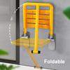 Folding Shower Chair Wall Mounted Bath Seat with Support Legs Bathroom Safety Stool Chair for Elderly, Disabled, Pregnant Woman (Yellow) view 3