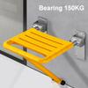 Folding Shower Chair Wall Mounted Bath Seat with Support Legs Bathroom Safety Stool Chair for Elderly, Disabled, Pregnant Woman (Yellow) view 4