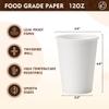 YEEHAW 12 oz 300 Pack Disposable Paper Coffee Cups, Bulk White Hot to Go Cups for Hot Coffee, Hot Liquid, Chocolate, Juice, Hot Beverage Drinkings, Ideal for Cafes, Bistros, Office and Family view 2