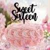 16th Birthday Cake Decorations Happy Birthday Cake Topper Sweet 16 Custom Name Any Age Number Sixteen 16 Years Old 16th Anniversary Birthday Keepsake Gifts For Family Friends Acrylic Black view 2