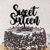 16th Birthday Cake Decorations Happy Birthday Cake Topper Sweet 16 Custom Name Any Age Number Sixteen 16 Years Old 16th Anniversary Birthday Keepsake Gifts For Family Friends Acrylic Black view 3