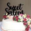 16th Birthday Cake Decorations Happy Birthday Cake Topper Sweet 16 Custom Name Any Age Number Sixteen 16 Years Old 16th Anniversary Birthday Keepsake Gifts For Family Friends Acrylic Black view 4