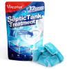 Vacplus Septic Tank Treatment 12 Pcs for 1-Year Supply, Dissolvable Packs with Easy Operation, Durable Biodegradable Enzymes for Wastes, Greases & Odors, Blue, 2X Efficiency view 1