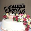 16th Birthday Party Favors Birthday Cake Topper Sweet 16 Personalized Name Any Age Number Sixteen 16 Years Old 16th Anniversary Birthday Gifts For Children Kids Acrylic Black view 4