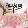 16th Birthday Acrylic Black Cake Toppers Sweet 16 Sixteen 16 Years Old Happy Birthday Party Supplies Personalized Name Any Age Number 16th Anniversary Birthday Present For Children Kids view 2
