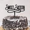 16th Birthday Acrylic Black Cake Toppers Sweet 16 Sixteen 16 Years Old Happy Birthday Party Supplies Personalized Name Any Age Number 16th Anniversary Birthday Present For Children Kids view 3