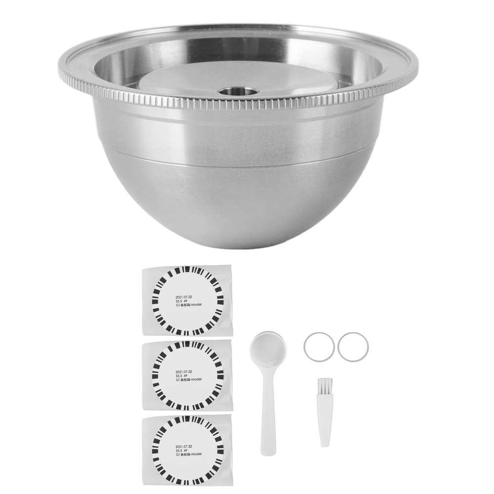 Stainless Steel Refillable Coffee Capsules Set Reusable Coffee Pods Compatible with Vertuoplus plus GCA1 ENV 135 coffee machine
