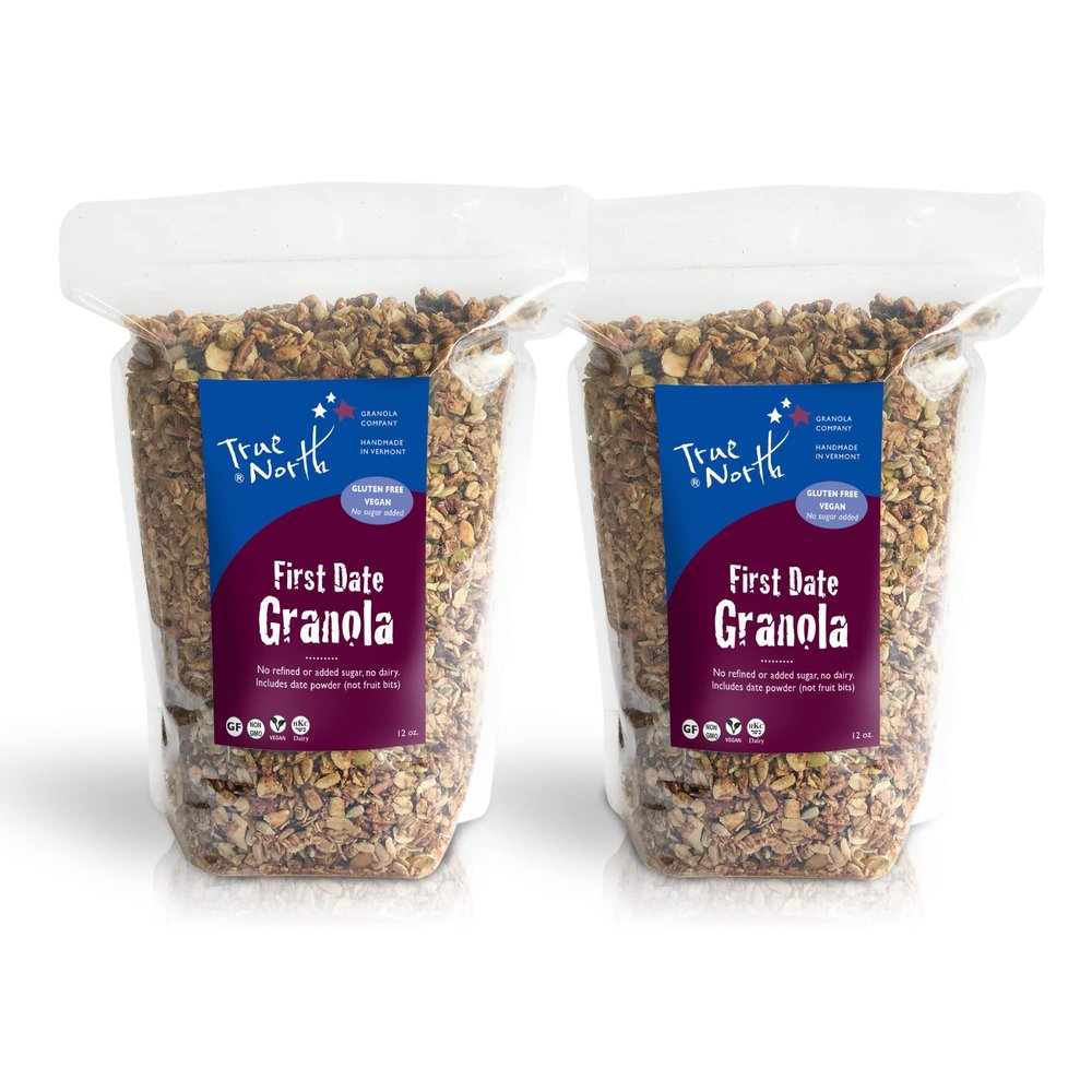 True North Granola  Low Sugar Granola, First Date, Maple Pecan, Rich in Protein, Gluten Free, Vegan, Non-GMO, Bulk Bag, 12 oz. (Pack of 2)