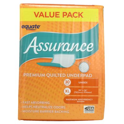 (2 Set) of 4. Premium Quilted Underpad, Value Pack, XL 30 Count