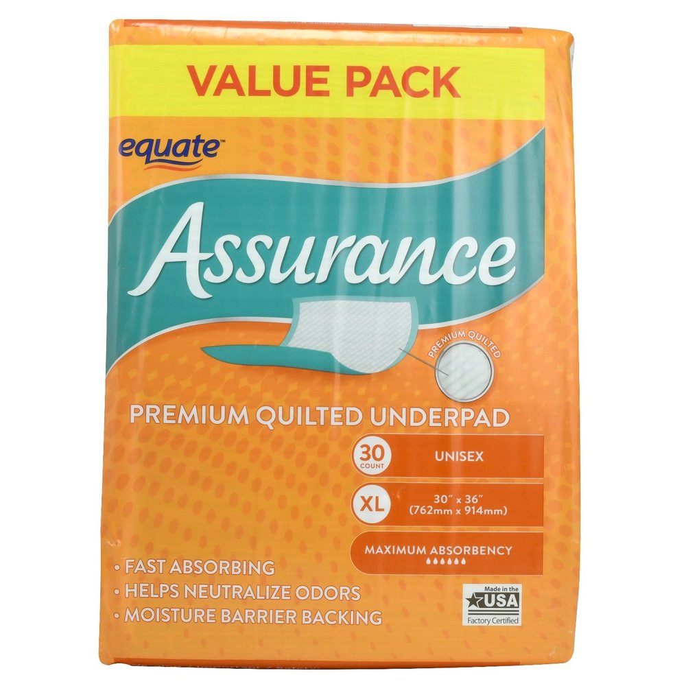 (2 Set) of 4. Premium Quilted Underpad, Value Pack, XL 30 Count