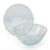 " OCCASIONS " 60 Plates Pack, Disposable Wedding Party Plastic Bowls (16 oz Soup/Dessert Bowl, Coastal Clear & Gold) view 1