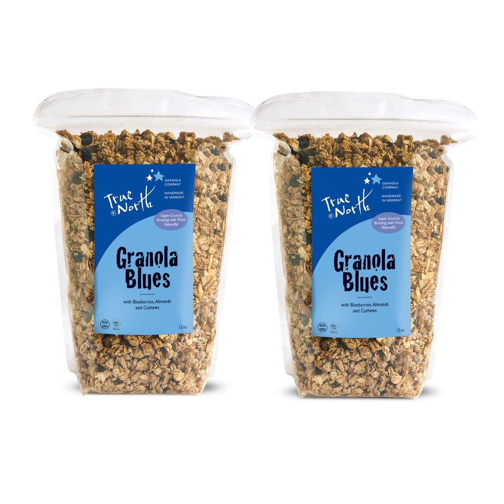 True North Granola Granola Blues with Dried Blueberries, Almonds and Cashews, All Natural and Non-GMO, 12 oz. (Pack of 2)