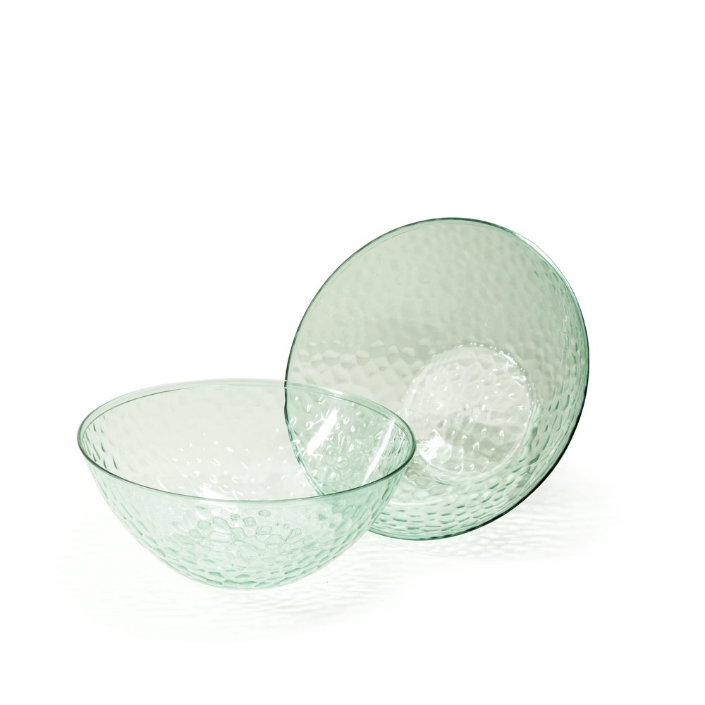 " OCCASIONS " 60 Plates Pack, Disposable Wedding Party Plastic Bowls (16 oz Soup/Dessert Bowl, Coastal Clear Green)