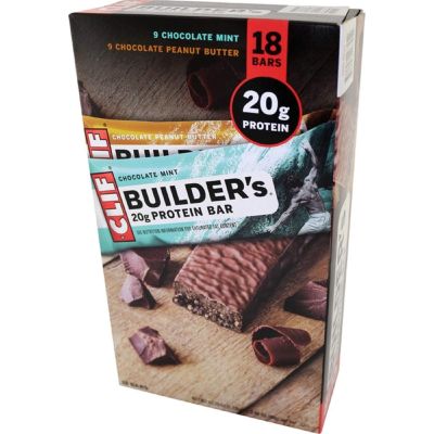 3 set- Clif Builders Protein Bars Variety 9 Pack Mint & 9 Peanut Butter